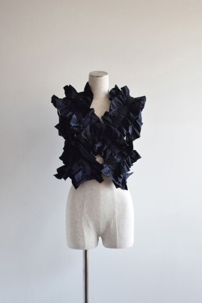 画像1: HOUGA       kiki frill vest・NAVY