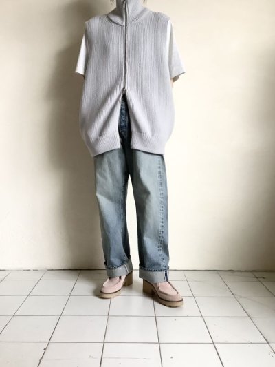 画像14: ssstein         OVERSIZED DRIVERS KNIT ZIP VEST・OFF GREY