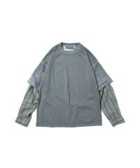 KYOU       TEE-NS.03 /embroidery race remake overdyed tee ・charcoal