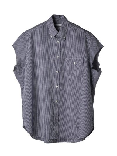 画像1: TAKAHIROMIYASHITATheSoloist.       cut off sleeve button down shirt.・blue check type02
