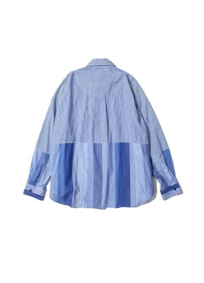 画像2: KYOU       "BEAN” Switching Baloon Shirt・blue stripe