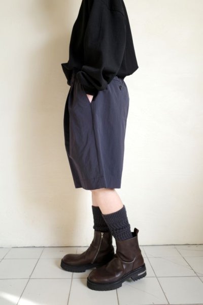 画像5: stein         WINDPROOF NYLON WIDE EASY SHORT TROUSERS・BLACK