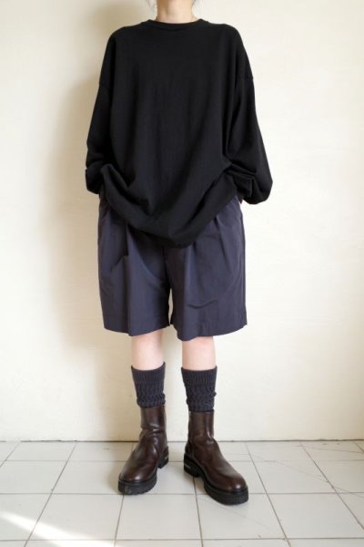 画像11: stein         WINDPROOF NYLON WIDE EASY SHORT TROUSERS・BLACK