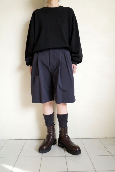 画像7: stein         WINDPROOF NYLON WIDE EASY SHORT TROUSERS・BLACK