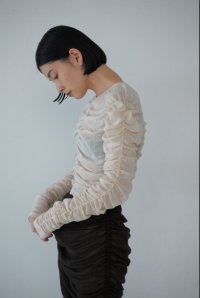 Mediam       Cotton Tulle Gather Tops・ivory