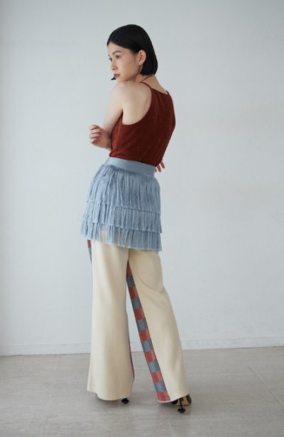 画像2: Mediam       Fringe Skirt・sax