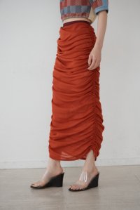Mediam       Cotton Tulle Gather Skirt・red