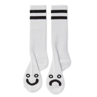 Polar Skate Co.       Rib Socks Long Happy Sad・White