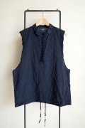 Fujimoto       India Fabric Overdyed Vest Shirt・BLACK