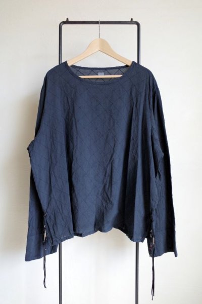画像1: Fujimoto       India Fabric Overdyed Smock Shirt・BLACK