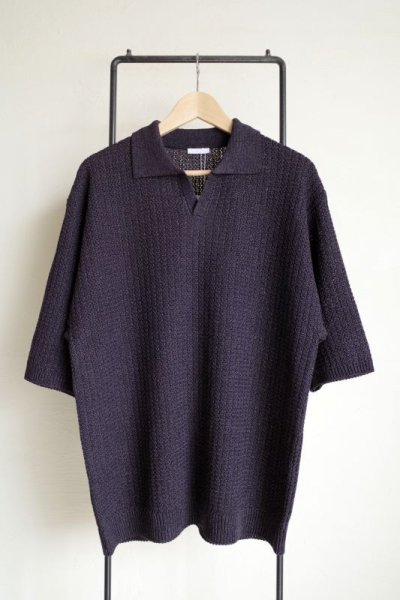画像1: Blanc YM       Skipper knit Shirt・charcoal gray