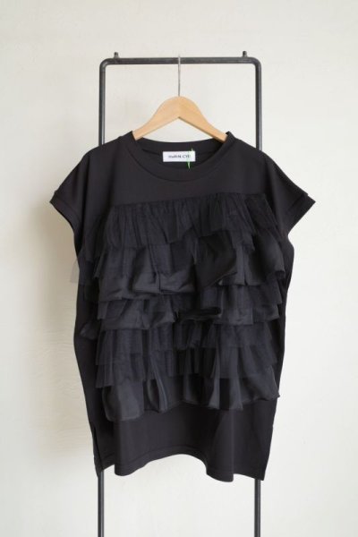 画像1: HeRIN.CYE       Many gather attachment tops・BLACK