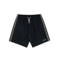 Polar Skate Co.       Swim Shorts Square Stripe・Black×Jade Green