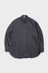 Blanc YM      30%OFF Wool Gabardine Wide Shirt・comet gray