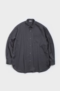 Blanc YM       Wool Gabardine Wide Shirt・comet gray