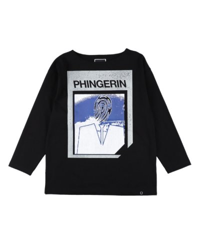 画像1: PHINGERIN       フィンガリン AGENT.P BOAT-NECK L/S TEE・BLACK