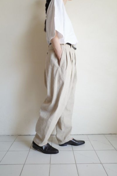画像13: AXIS      30%OFF  3 Tucks Tapered Pants・NATURAL