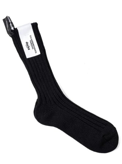 画像1: TAKAHIROMIYASHITATheSoloist.       heavyweight ribbed mid socks.・black