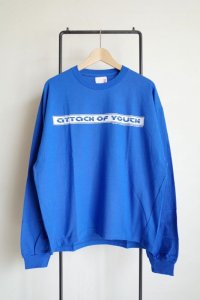 renewces       "a slightly different box silhouette long sleeve T-sh"・attack of youth BLUE