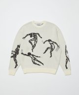 BAL         JACQUARD COTTON CREWNECK SWEATER・white