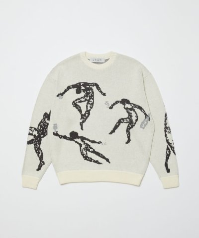 画像1: BAL         JACQUARD COTTON CREWNECK SWEATER・white