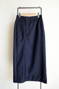 BELPER        OVERLAP STRAIGHT SKIRT・navy