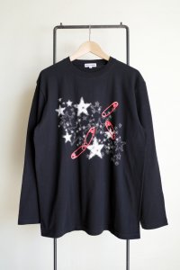 WATARU TOMINAGA       graphic long sleeve T-shirt・safety pin&star