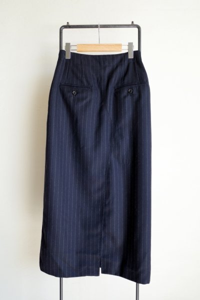 画像2: BELPER        OVERLAP STRAIGHT SKIRT・navy