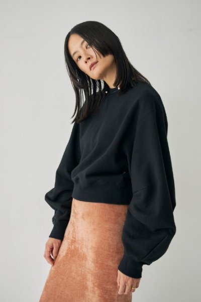 画像1: Mediam       Curve Sleeve Sweat Pullover・Black