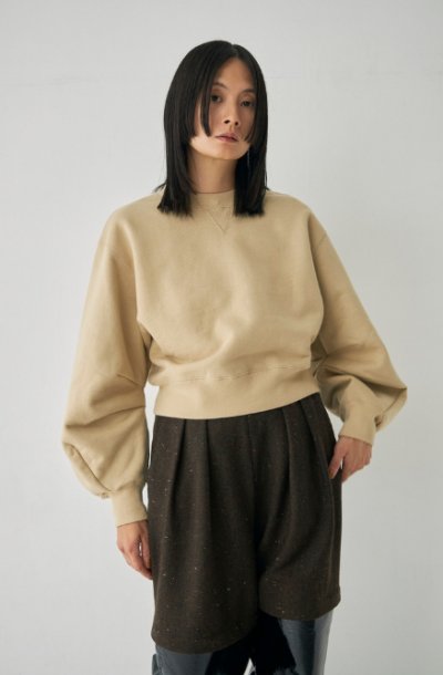 画像1: Mediam       Curve Sleeve Sweat Pullover・Beige