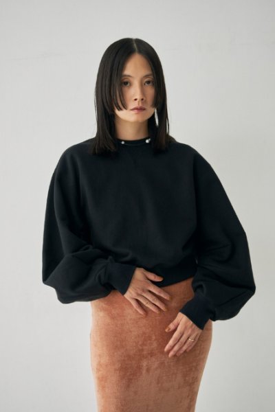 画像2: Mediam       Curve Sleeve Sweat Pullover・Black