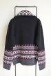 画像2: fluss       fairisle half zip crochet color knit・black (2)