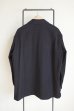 画像2: fluss       gathered flap pocket work shirts・black (2)