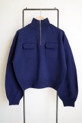 HeRIN.CYE       Half zip knit pullover・NAVY