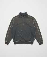 BAL       RUSSELL DISTRESSED ATHLETIC HEAVY COTTON HALF ZIP・charcoal gray