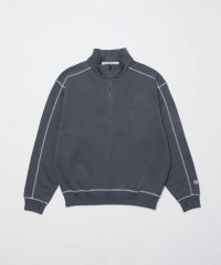 BAL       RUSSELL ATHLETIC HEAVY COTTON HALF ZIP・charcoal gray