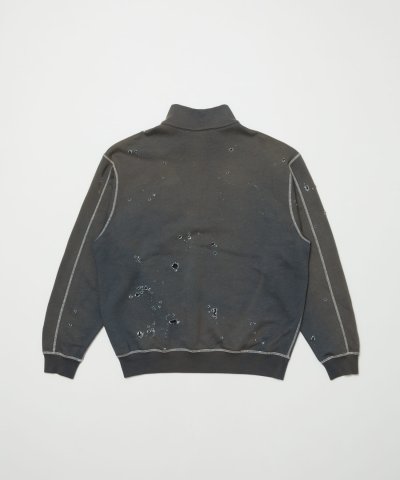 画像2: BAL       RUSSELL DISTRESSED ATHLETIC HEAVY COTTON HALF ZIP・charcoal gray