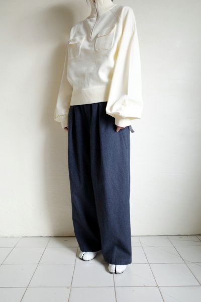 画像10: HeRIN.CYE       30%OFF Half zip knit pullover・WHITE