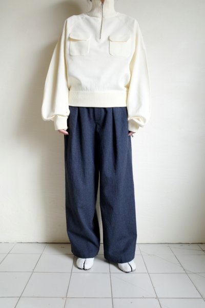画像9: HeRIN.CYE       30%OFF Half zip knit pullover・WHITE