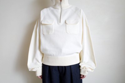 画像6: HeRIN.CYE       30%OFF Half zip knit pullover・WHITE