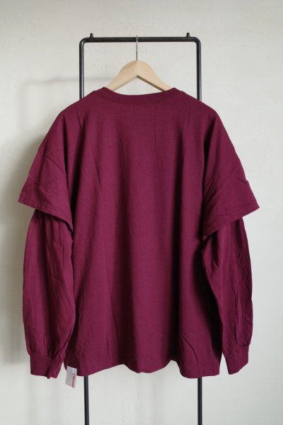 画像2: renewces       "3way Layered T-sh"・burgundy