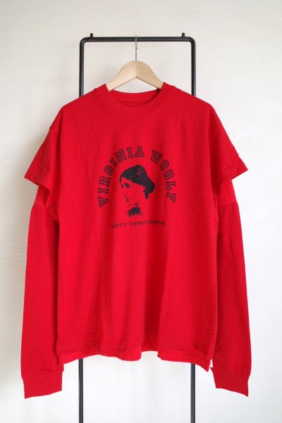 画像1: renewces       "3way Layered T-sh"・red