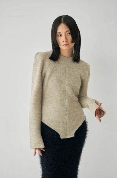 画像2: Mediam       Wool Knit Body Suit Like Pullover・mix