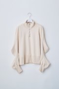 naokitomizuka       power shoulder half zip sweatshirts・beige