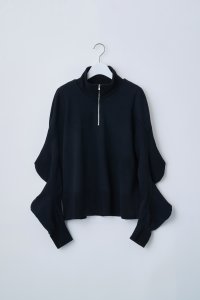 naokitomizuka       power shoulder half zip sweatshirts・black