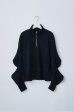 画像1: naokitomizuka       power shoulder half zip sweatshirts・black (1)