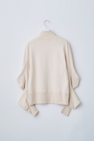 画像2: naokitomizuka       power shoulder half zip sweatshirts・beige