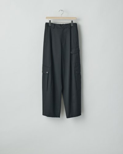 画像1: ssstein       CARGO POCKET WIDE EASY TROUSERS・BLACK