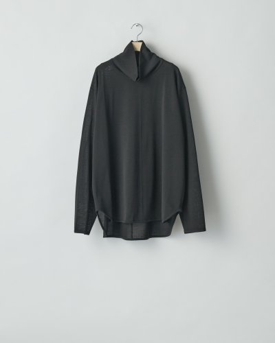 画像1: ssstein         WOOL SILK KNIT HIGH NECK LS・BLACK