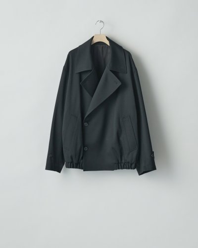 画像1: ssstein         W/SI SATIN OVERSIZED DOUBLE BREAST BLOUSON・BLACK